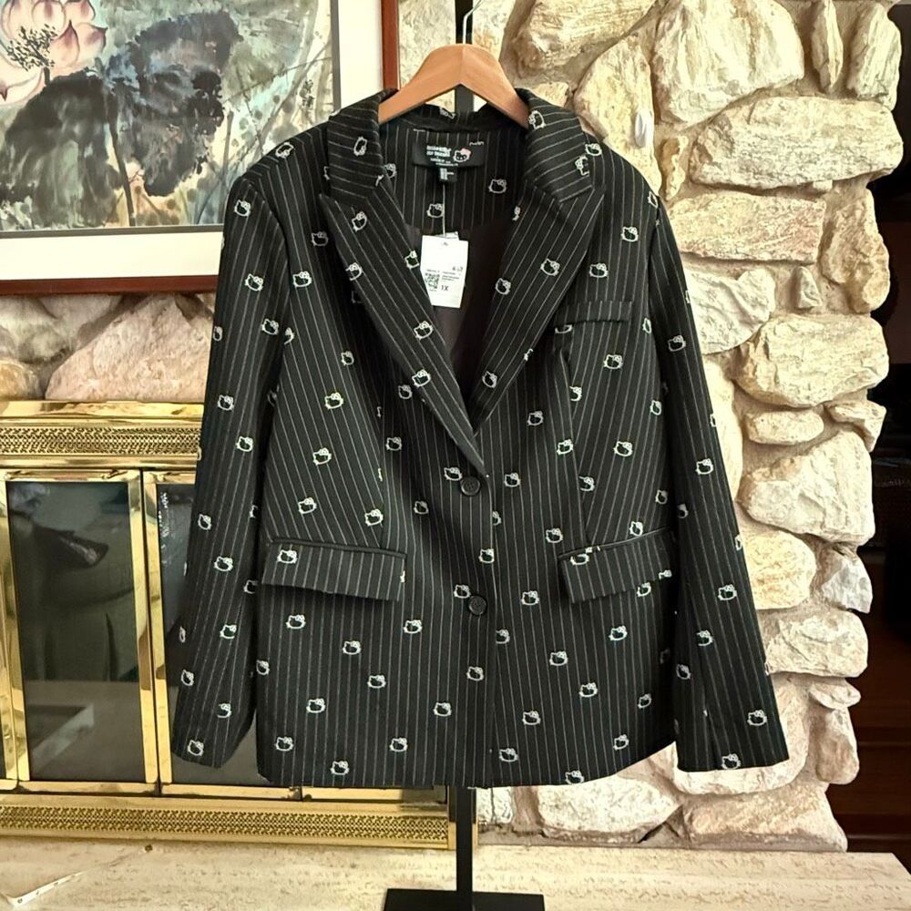 NWT Hello Kitty x Forever 21 pinstripe blazer 1X  hellokittycore sanriocore work